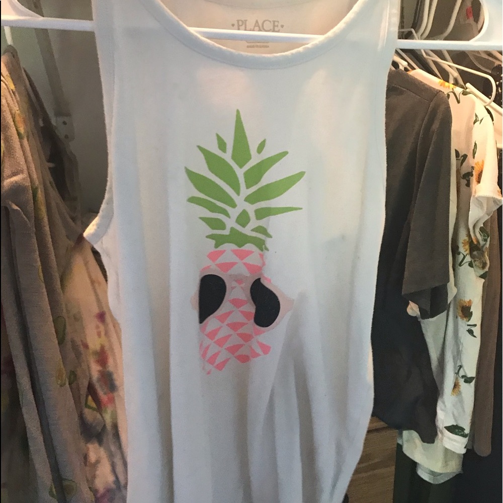 White pineapple tank top